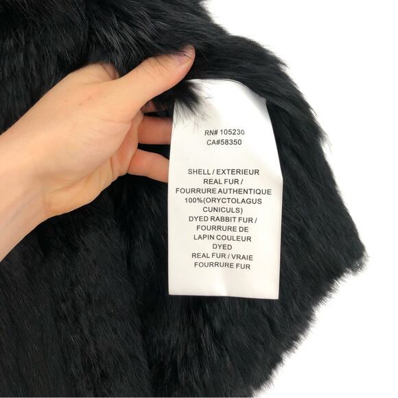 JOIE Andoni Rabbit Fur Vest Black S - Picture 6 of 9